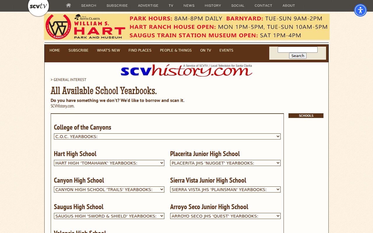 Santa Clarita city directory research with local school yearbooks